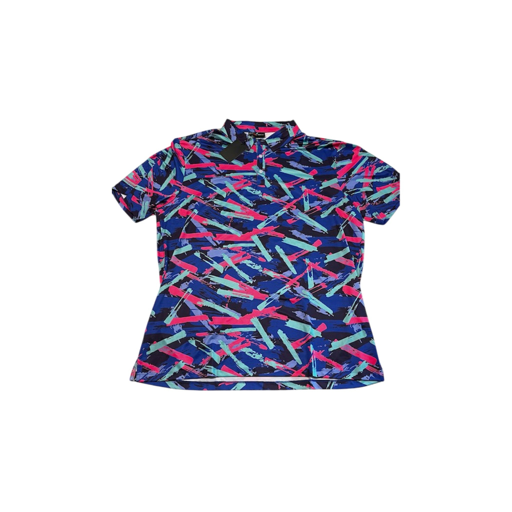YATTA Mens 8-Track Printed Golf Polo Shirt Size: XXLARGE